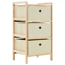 opbevaringsstativer med 3 stofkurve 2 stk. cedertræ beige
