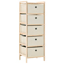 opbevaringsstativer med 5 stofkurve 2 stk. cedertræ beige