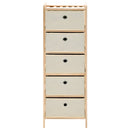 opbevaringsstativer med 5 stofkurve 2 stk. cedertræ beige