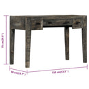 skrivebord 110 x 50 x 75 cm massivt mangotræ sort