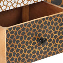 skænk med trykt mønster 130 x 30 x 70 cm massivt mangotræ