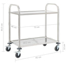 køkkenvogn med 2 hylder 95x45x83,5 cm rustfrit stål