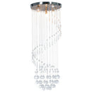 loftlampe med krystalperler spiralform G9 sølvfarvet