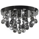 loftlampe med røgfarvede perler rund G9 sort
