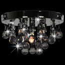 loftlampe med røgfarvede perler rund G9 sort