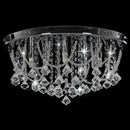 loftlampe med krystalperler rund 4 x G9-pærer sølvfarvet