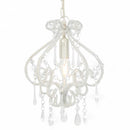 loftlampe med perler rund E14 hvid