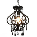 loftlampe med perler rund E14 sort