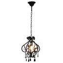 loftlampe med perler rund E14 sort