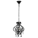 loftlampe med perler rund E14 sort