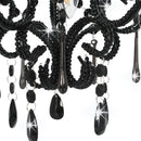 loftlampe med perler rund E14 sort