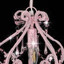 loftlampe med perler rund E14 pink