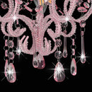 loftlampe med perler rund E14 pink