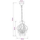 loftlampe med perler rund E14 pink