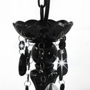 lysekrone med perler rund 3 x E14 sort