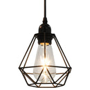 loftlampe med diamantdesign 3 x E27-pærer sort