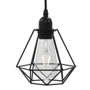 loftlampe med diamantdesign 3 x E27-pærer sort