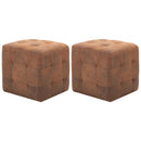 sengeskabe 2 stk. 30 x 30 x 30 cm imiteret ruskind brun