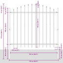 havehegn Woerden med spydtop stål 170x150 cm sort