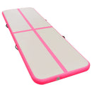 oppustelig gymnastikmåtte med pumpe 700 x 100 x 10 cm PVC Pink