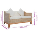 2-personers sofa med hynder naturlig rattan