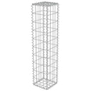 gabionvæg med dæksler galvaniseret stål 20 x 20 x 100 cm