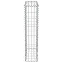 gabionvæg med dæksler galvaniseret stål 50 x 20 x 100 cm