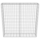 gabionvæg med dæksler galvaniseret stål 100 x 20 x 100 cm