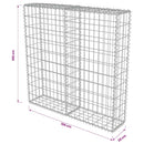 gabionvæg med dæksler galvaniseret stål 100 x 20 x 100 cm