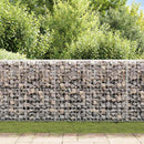 gabionvæg med dæksler galvaniseret stål 200 x 20 x 85 cm