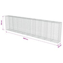 gabionvæg med dæksler galvaniseret stål 600 x 50 x 150 cm