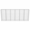 gabionvæg med dæksler galvaniseret stål 300 x 50 x 150 cm