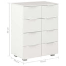 kommode 60x35x80 konstrueret træ hvid højglans