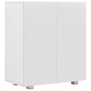 skænk 71 x 35 x 80 cm konstrueret træ hvid højglans