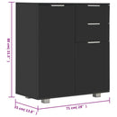 skænk 71x35x80 cm konstrueret træ sort højglans