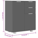 skænk 71x35x80 cm konstrueret træ grå højglans