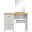 toiletbord med spejl og skammel 104x45x131 cm grå