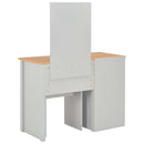 toiletbord med spejl og skammel 104x45x131 cm grå