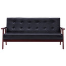 3-personers sofa kunstlæder sort