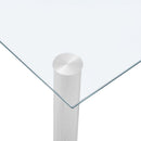 spisebord 120x60x75 cm hærdet glas gennemsigtig
