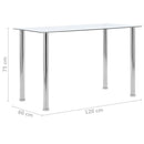 spisebord 120x60x75 cm hærdet glas gennemsigtig