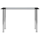 spisebord 120x60x75 cm hærdet glas sort og gennemsigtig