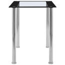 spisebord 120x60x75 cm hærdet glas sort og gennemsigtig
