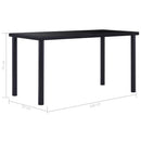 spisebord 140x70x75 cm hærdet glas sort