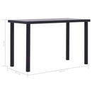 spisebord 120 x 60 x 75 cm MDF sort og betongrå