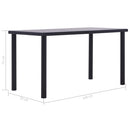 spisebord 140x70x75 cm MDF sort og betongrå