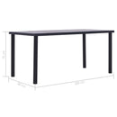 spisebord 160x80x75 cm MDF sort og betongrå