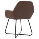 spisebordsstole 2 stk. stof brun