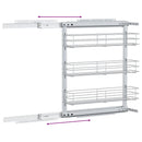 udtrækskurv til køkkenskab tre lag 47x15,5x55,5 cm sølv