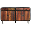 skænk 140 x 35 x 76 cm massivt genanvendt træ